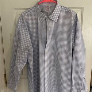 Brooks Brothers Gray Checkered Dress Shirt
